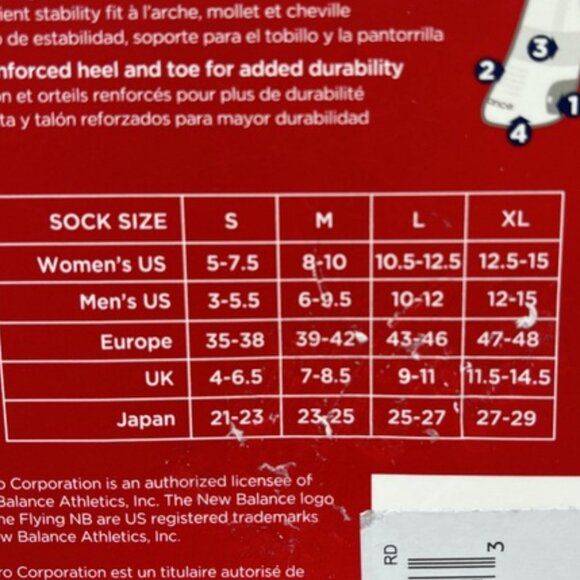 New Balance Over the Calf Baseball Socks Unisex Size Large 10-12 Adult RED - Picture 4 of 4